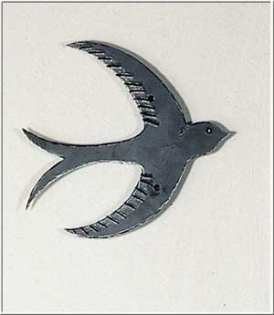 Wandbild Schwalbe, Fassadenschmuck